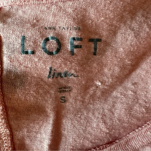 Loft Peach Linen Short Sleeve Top Size Small - Picture 3 of 5